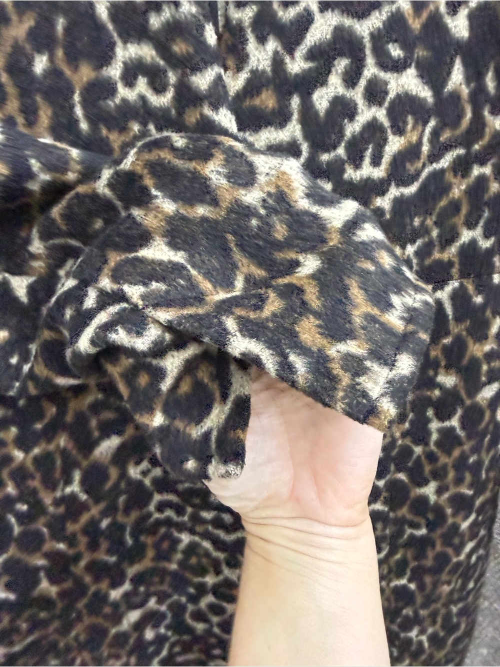 Free Press Leopard Print Long Coatigan/Duster/Jacket in Black & Brown - Picture 8 of 8